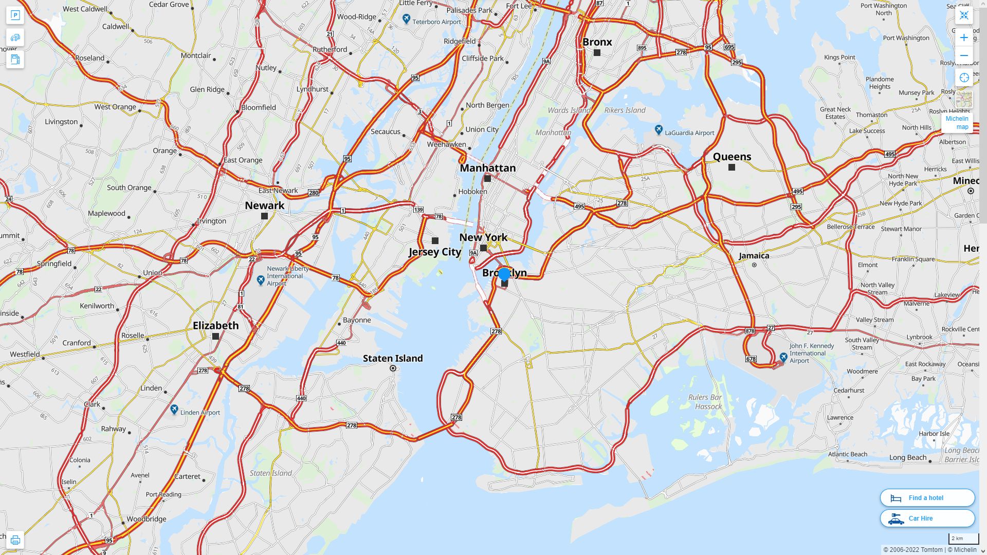 Brooklyn New York Highway and Road Map